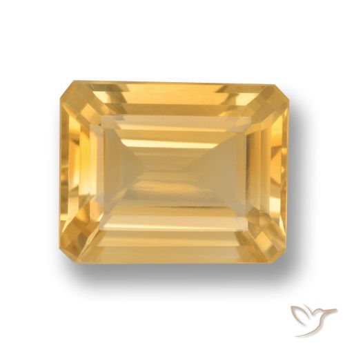 3.80ct Natural Gold Citrine, Emerald Cut, VVS-VS