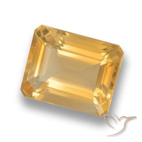 3.80 ct Golden Citrine Stone, Natural Citrine in Octagon Step Cut Shape for Sale