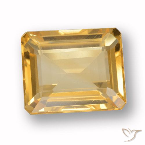 4.38 ct Golden Citrine Gemstone, Citrine Gem in Octagon Step Cut Shape for Sale.