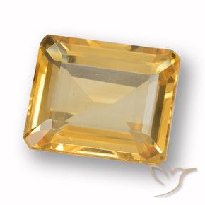 4.38 ct Golden Citrine Stone, Natural Citrine in Octagon Step Cut Shape for Sale
