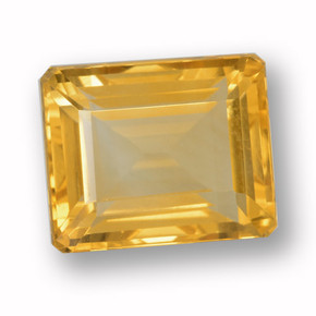 5.4ct Octagon Step Cut Yellow Golden Citrine Gem for sale 5.4ct Octagon Step Cut Yellow Golden Citrine Gem (ID: 459976)