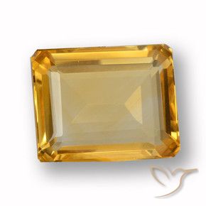3.88 ct Golden Citrine Stone, Natural Citrine in Octagon Step Cut Shape for Sale