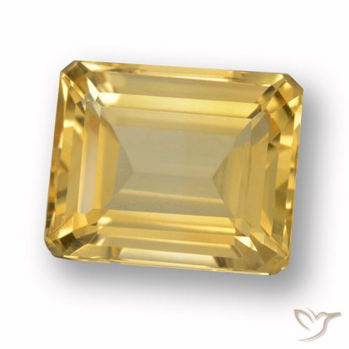 4.67ct Natural Gold Citrine, Emerald Cut, VVS-VS