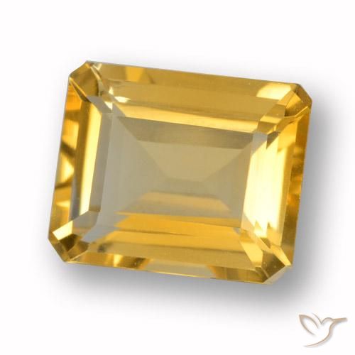3.76ct Natural Orange-Gold Citrine, Emerald Cut, VVS