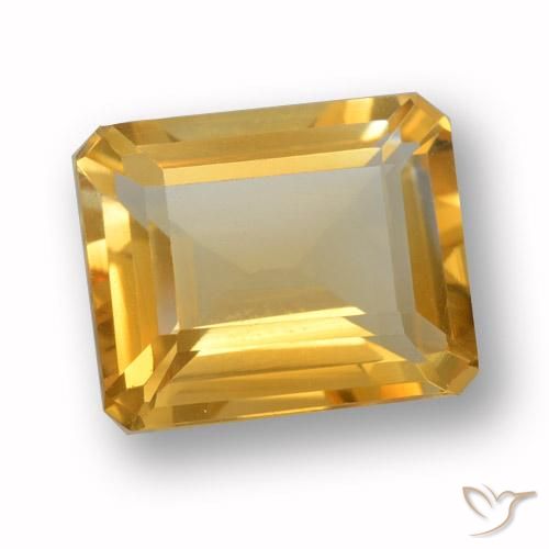 3.76 ct Golden Citrine Stone, Natural Citrine in Octagon Step Cut Shape for Sale