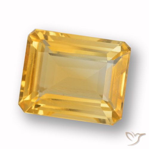 4.03ct Natural Medium Gold Citrine, Emerald Cut, VVS-VS