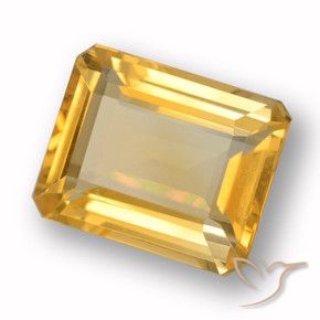 4.03 ct Golden Citrine Stone, Natural Citrine in Octagon Step Cut Shape for Sale