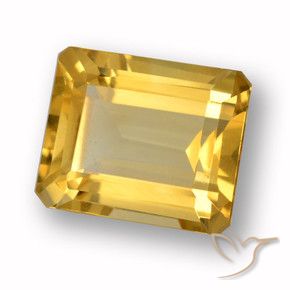 4.47 ct Golden Citrine Stone, Natural Citrine in Octagon Step Cut Shape for Sale