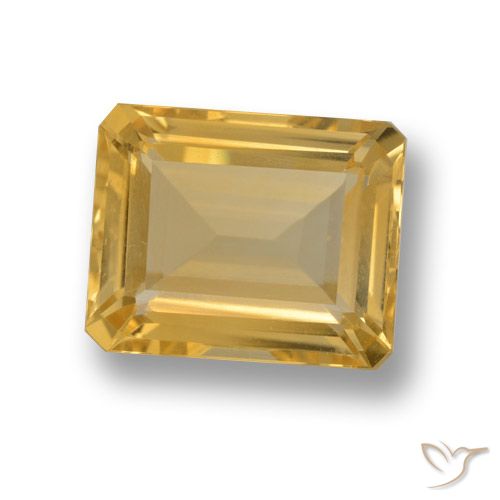 4.15 ct Golden Citrine Gemstone, Citrine Gem in Octagon Step Cut Shape for Sale.