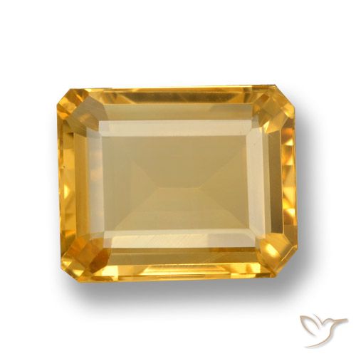 4.10ct Natural Orange-Gold Citrine, Emerald Cut, VVS-VS