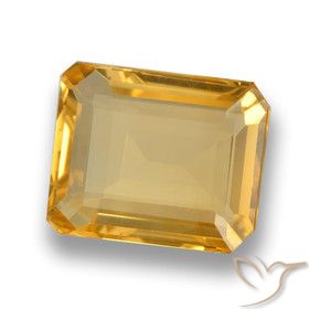 4.10 ct Golden Citrine Stone, Natural Citrine in Octagon Step Cut Shape for Sale