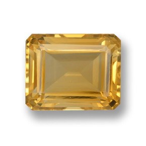 Medium-Dark Golden Citrin Edelstein - 4.7ct Octagon Stufenschliff (ID: 460002)