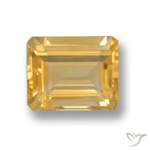 4.20 ct Golden Citrine Gemstone, Citrine Gem in Octagon Step Cut Shape for Sale.