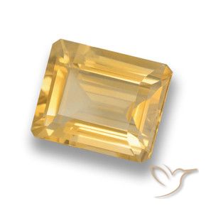 4.20 ct Golden Citrine Stone, Natural Citrine in Octagon Step Cut Shape for Sale