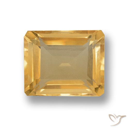 4.27 ct Golden Citrine Gemstone, Citrine Gem in Octagon Step Cut Shape for Sale.