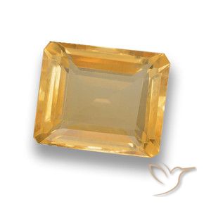 4.27 ct Golden Citrine Stone, Natural Citrine in Octagon Step Cut Shape for Sale