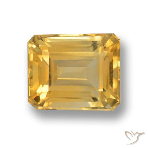5.21ct Natural Golden Citrine, Emerald Cut, VVS-VS