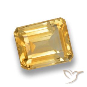 5.21 ct Golden Citrine Stone, Natural Citrine in Octagon Step Cut Shape for Sale