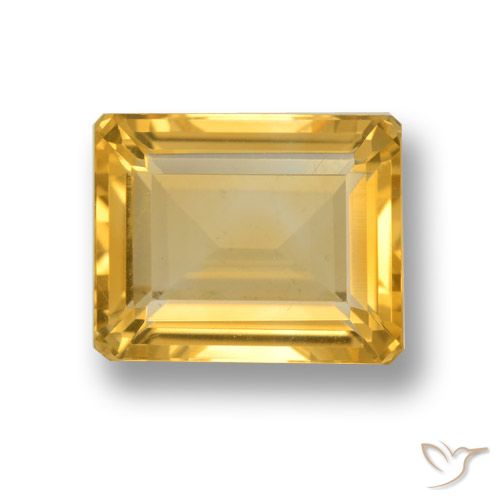 4.65 ct Golden Citrine Gemstone, Citrine Gem in Octagon Step Cut Shape for Sale.