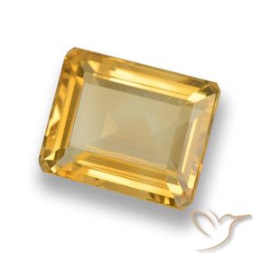4.65 ct Golden Citrine Stone, Natural Citrine in Octagon Step Cut Shape for Sale