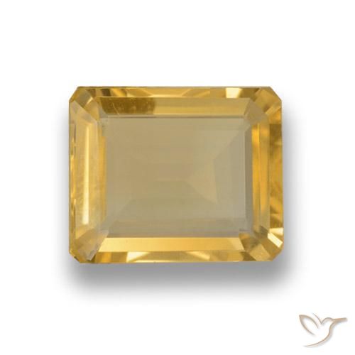 3.65 ct Golden Citrine Gemstone, Citrine Gem in Octagon Step Cut Shape for Sale.