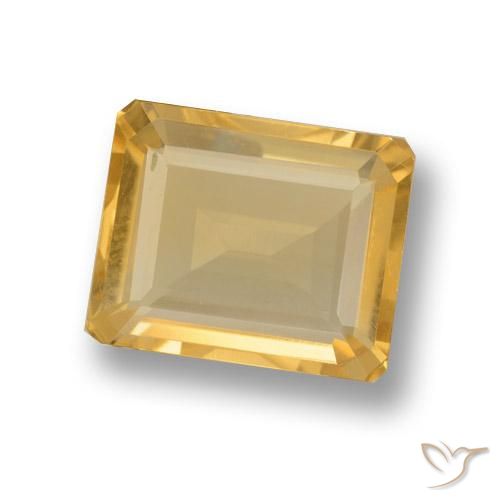 3.65 ct Golden Citrine Stone, Natural Citrine in Octagon Step Cut Shape for Sale