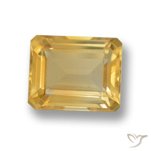 4.32ct Natural Medium Gold Citrine, Emerald Cut, VVS