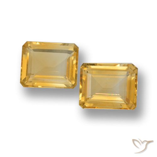 7.28ctw Natural Medium Gold Citrine, Emerald Cut, VVS-VS