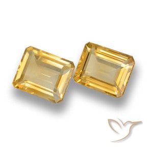 7.28 ctw Golden Citrine Stones, Natural Citrine in Octagon Step Cut Shape for Sale