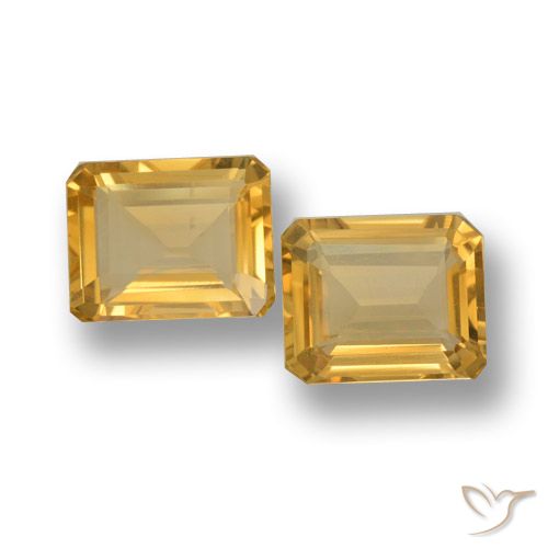 7.24 ct Yellow Citrine, 10.8 x 9 mm Octagon Cut From Brazil, Photo A