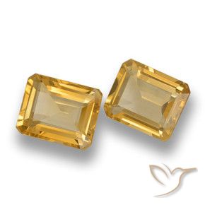 7.24 ctw Golden Citrine Stones, Natural Citrine in Octagon Step Cut Shape for Sale