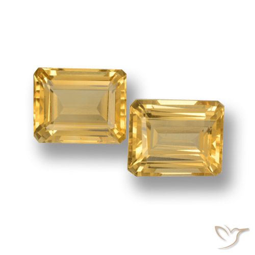 Medium Gold Citrine Gem - 4.3ct Octagon Step Cut (ID: 460069)