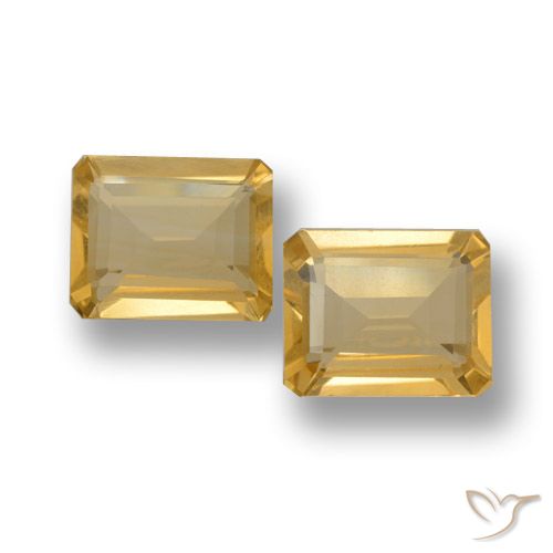 6.77 ctw Golden Citrine Gemstones, Citrine Gems in Octagon Step Cut Shape for Sale.