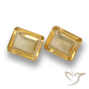 6.77 ctw Golden Citrine Stones, Natural Citrine in Octagon Step Cut Shape for Sale