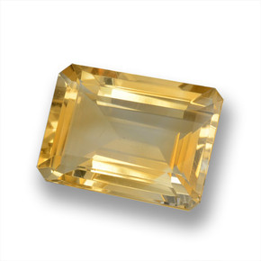 14.84 ct Golden Citrine Stone, Natural Citrine in Octagon Step Cut Shape for Sale