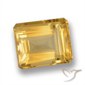 7.28 ct Golden Citrine Stone, Natural Citrine in Octagon Step Cut Shape for Sale