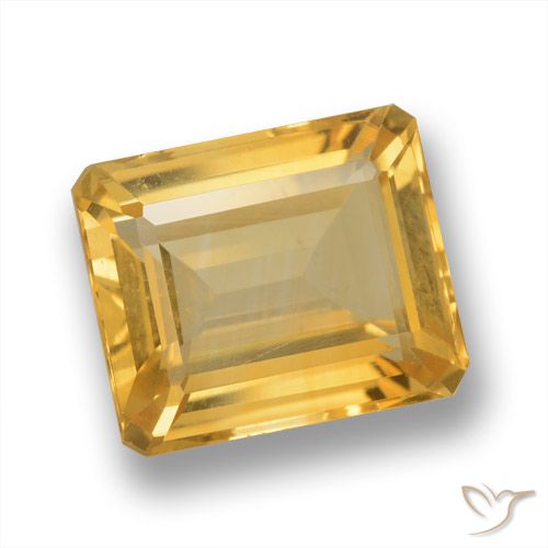 5.93ct Natural Golden Orange Citrine, Emerald Cut, VVS-VS