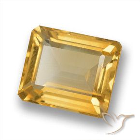 5.93 ct Golden Citrine Stone, Natural Citrine in Octagon Step Cut Shape for Sale