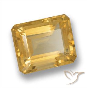 6.04 ct Golden Citrine Stone, Natural Citrine in Octagon Step Cut Shape for Sale