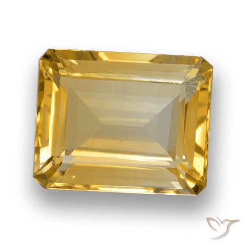 4.36ct Natural Golden Citrine, Emerald Cut, VVS
