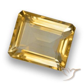 4.36 ct Golden Citrine Stone, Natural Citrine in Octagon Step Cut Shape for Sale