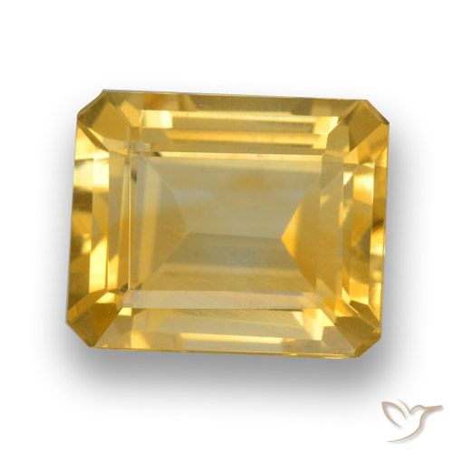 4.50ct Natural Golden Citrine, Emerald Cut, VVS-VS
