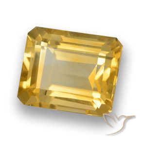 4.50 ct Golden Citrine Stone, Natural Citrine in Octagon Step Cut Shape for Sale