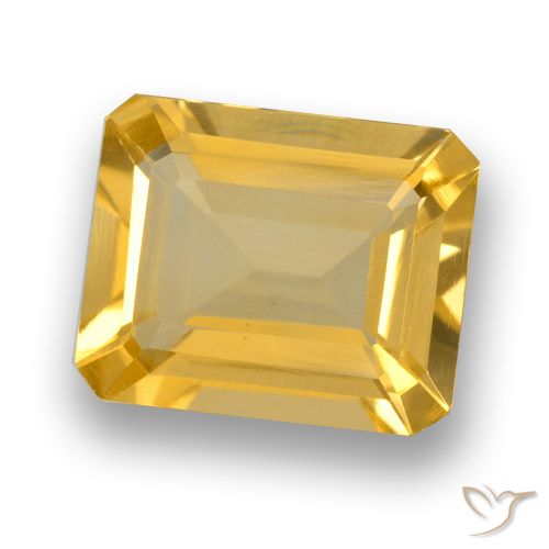 3.61ct Natural Medium Gold Citrine, Emerald Cut, VVS