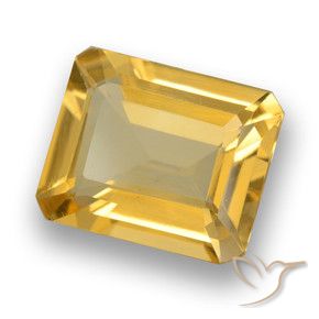 3.61 ct Golden Citrine Stone, Natural Citrine in Octagon Step Cut Shape for Sale