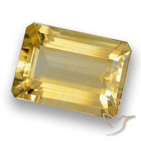 6.21 ct Golden Citrine Stone, Natural Citrine in Octagon Step Cut Shape for Sale