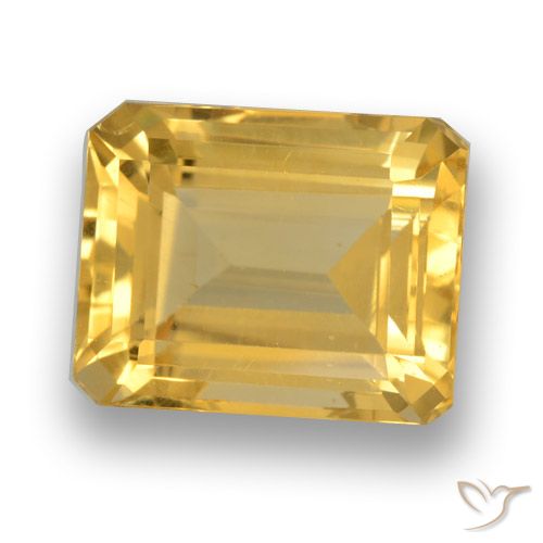 Medium Gold Citrine Gem - 4.8ct Octagon Step Cut (ID: 460661)