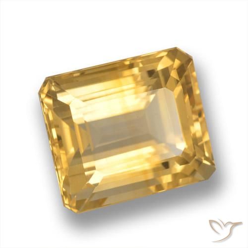 5.65 ct Golden Citrine Stone, Natural Citrine in Octagon Step Cut Shape for Sale