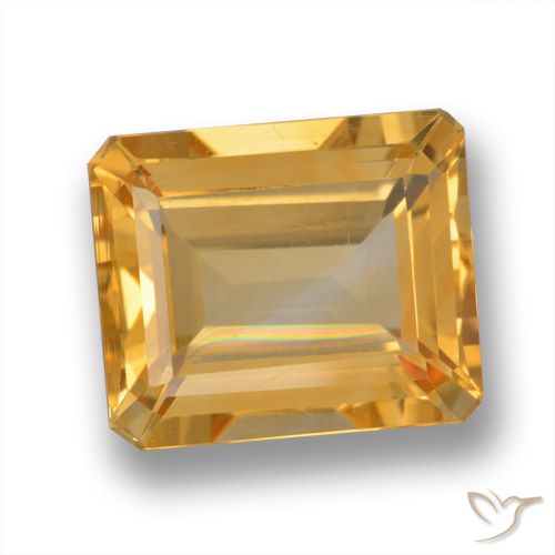 5.42ct Natural Orange-Gold Citrine, Emerald Cut, VS