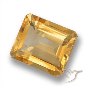 5.42 ct Golden Citrine Stone, Natural Citrine in Octagon Step Cut Shape for Sale